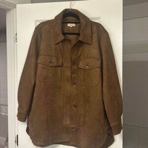 Heavy weight suede shacket